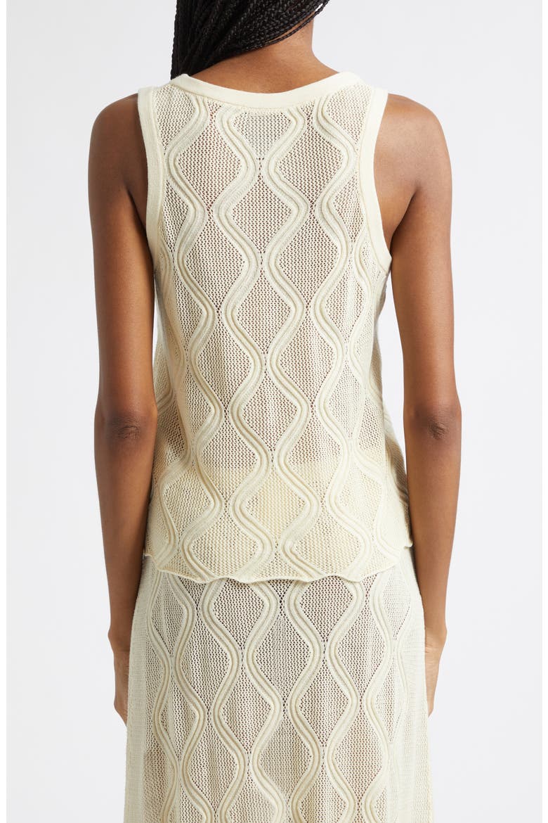 Cotton Lattice Stitch Sweater Tank, Alternate, color, IVORY