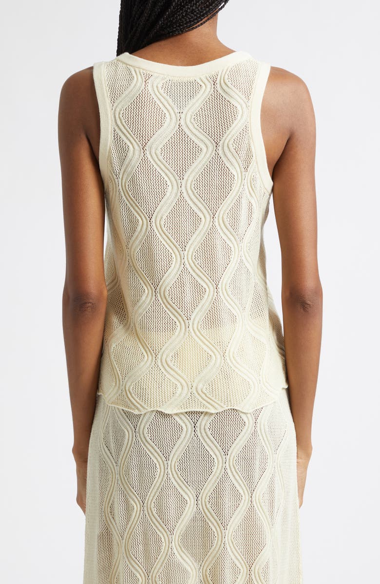 YanYan Cotton Lattice Stitch Sweater Tank, Alternate, color, Ivory