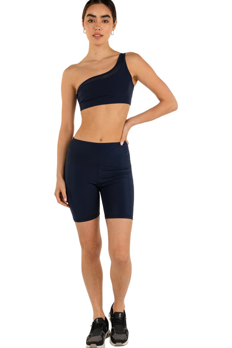 On Duty Mesh One Shoulder Silkiflex Bra, Alternate, color, Cool Navy