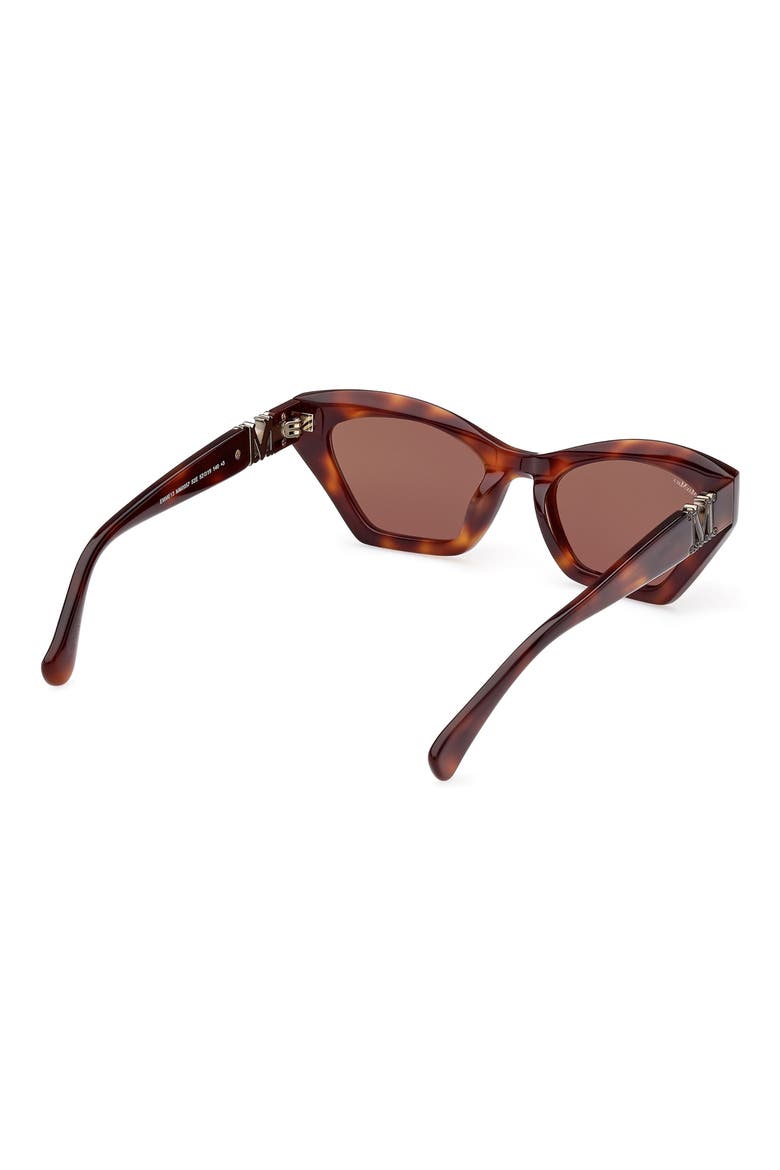 52mm Cat Eye Sunglasses, Alternate, color, DARK HAVANA / BROWN