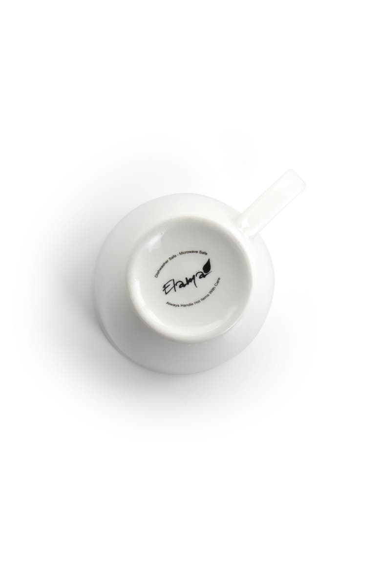 Rosales 6 Piece 12 Ounce Porcelain Mug Set, Alternate, color, White