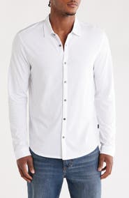 John Varvatos Clark Organic Cotton Jersey Button-Up Shirt