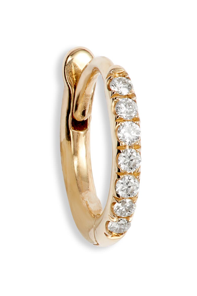Pavé Diamond Huggie Hoop Earring, Alternate, color, YELLOW GOLD/ DIAMOND