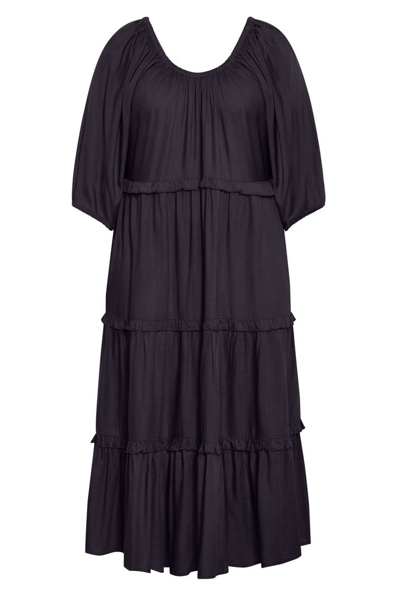 Ophelia Ruffle Tiered Dress, Alternate, color, NAVY