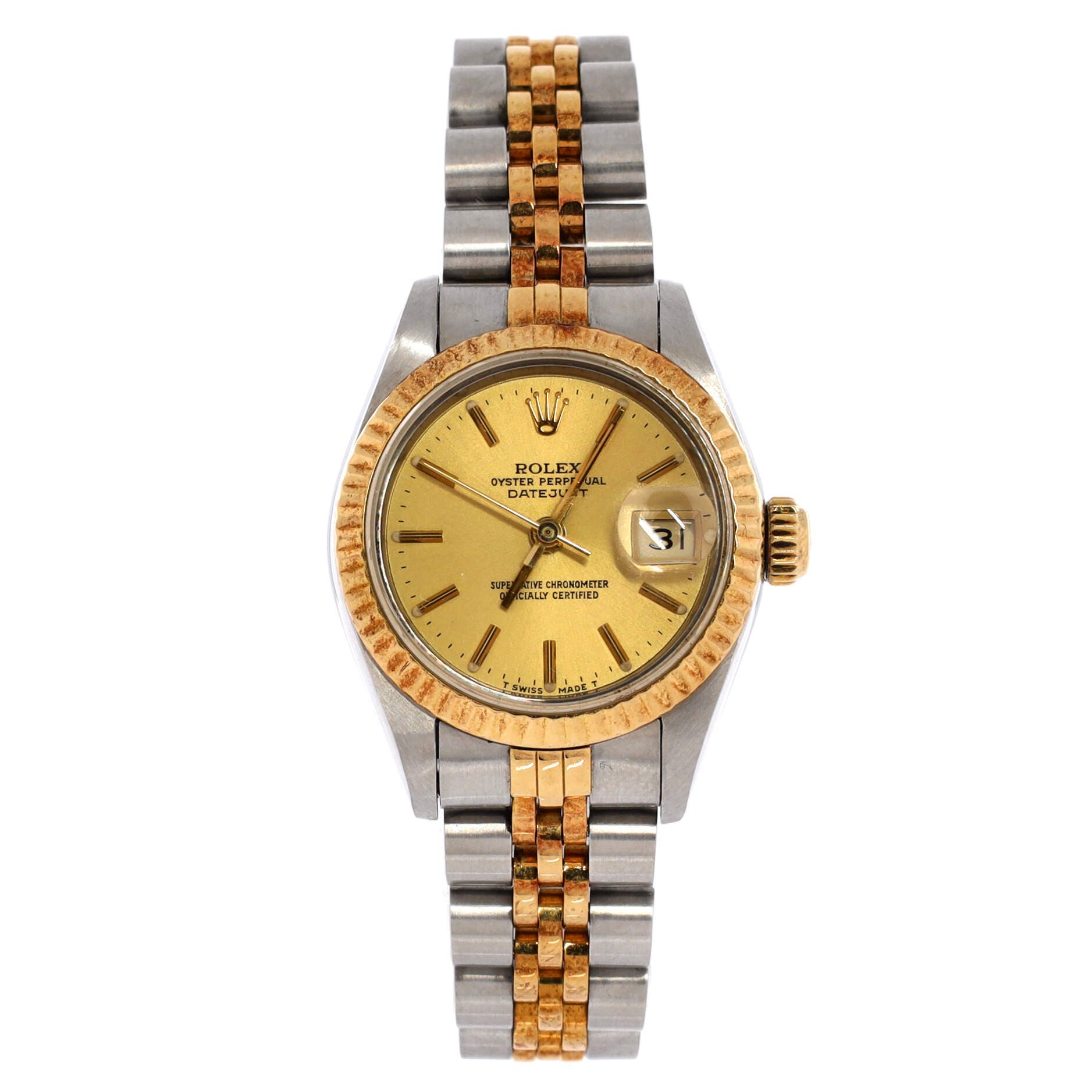 Oyster Perpetual Datejust Automatic Watch Stainless Steel and Yellow Gold 26, Main, color, Metallic Gold