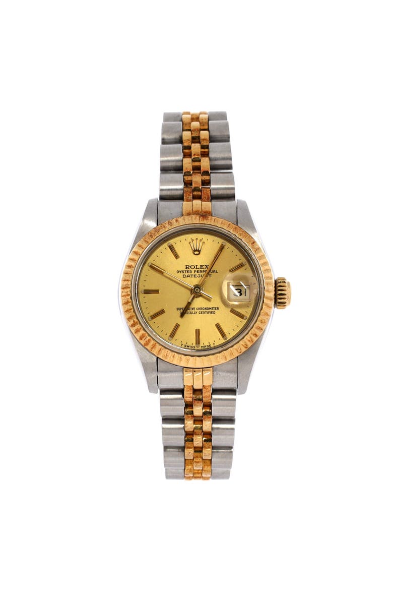Oyster Perpetual Datejust Automatic Watch Stainless Steel and Yellow Gold 26, Main, color, Metallic Gold