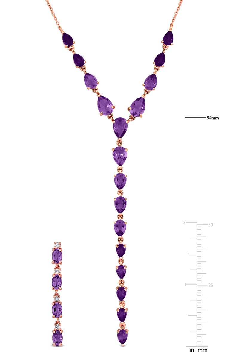 DELMAR Amethyst & White Topaz Earrings & Necklace Set, Alternate, color, 