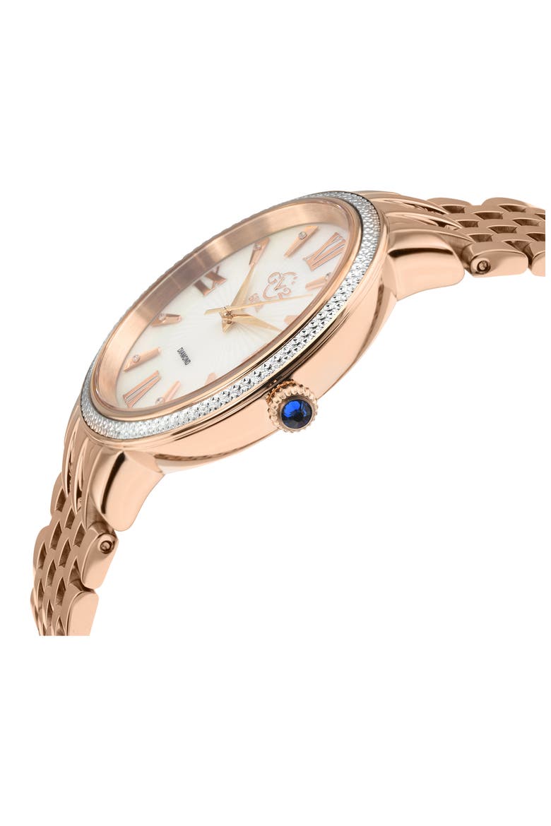 Women's Genoa Diamond Dial Bracelet Watch, 37mm, Alternate, color, ROSE GOLD
