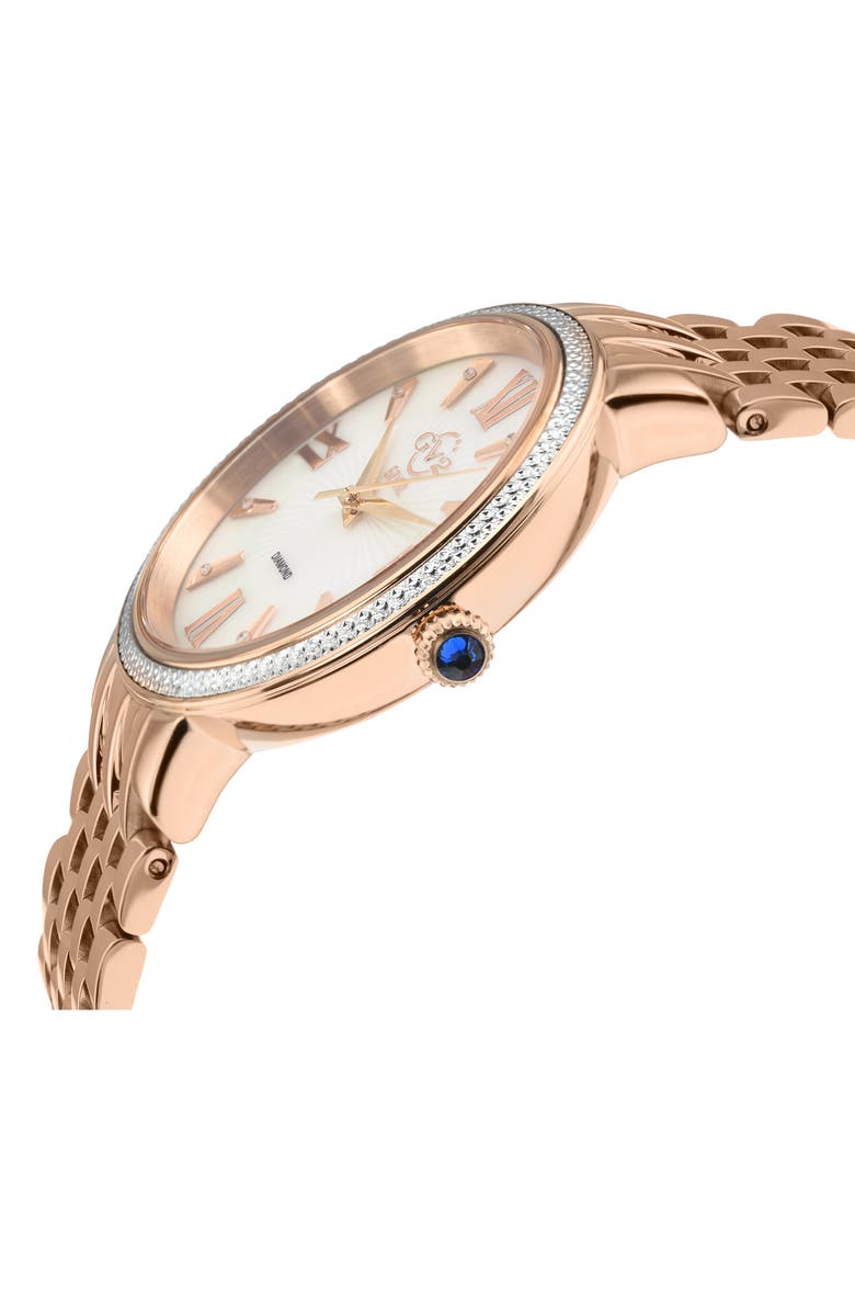 GV2 Women's Genoa Diamond Dial Bracelet Watch, 37mm, Alternate, color, Rose Gold