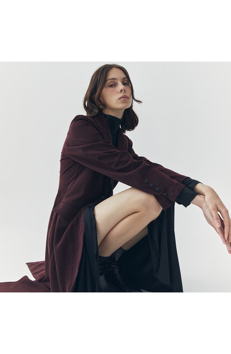 ATS Lila Long Outerwear, Alternate, color, Burgundy