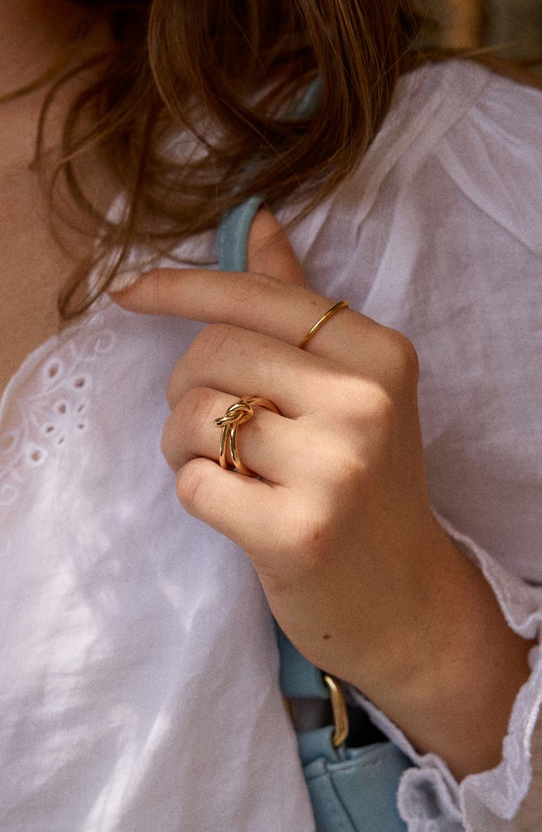 BaubleBar Ties Knotted Ring, Alternate, color, Gold