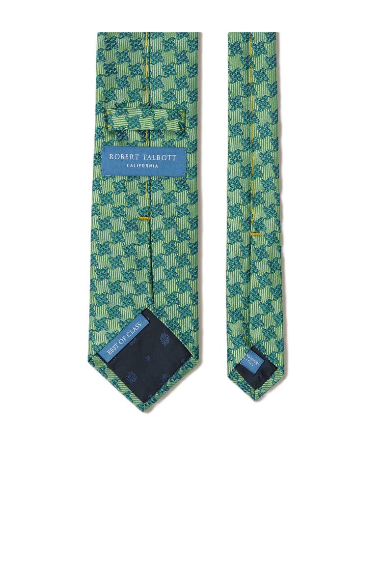 Robert Large Houndstooth Jacquard Best of Class Necktie, Alternate, color, Green