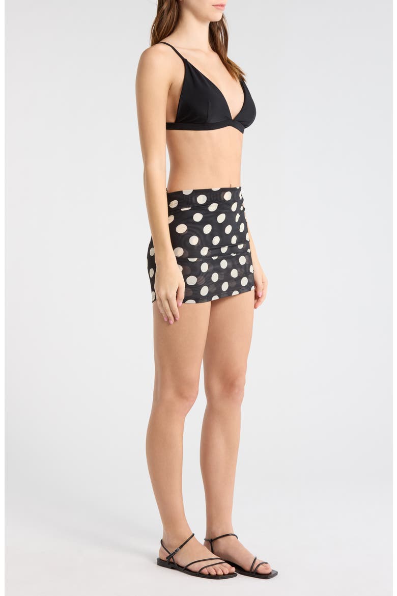 Dot Ruched Cover-Up Miniskirt, Alternate, color, POLKA DOT