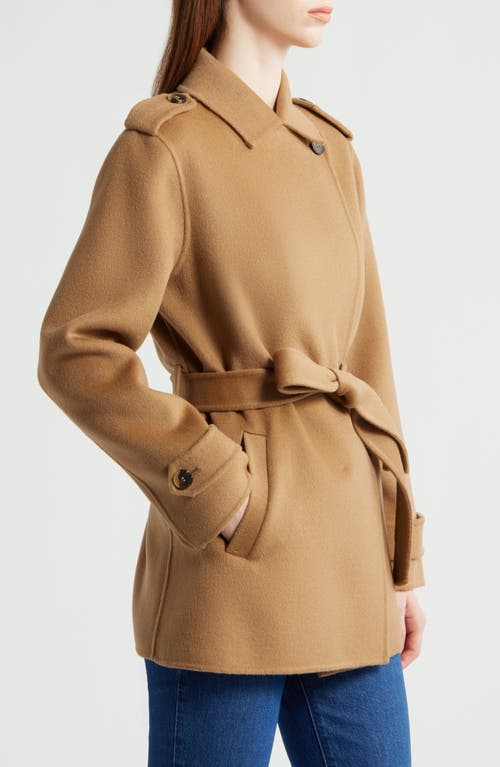 Michael Kors Double Face Wool Blend Crop Trench Coat