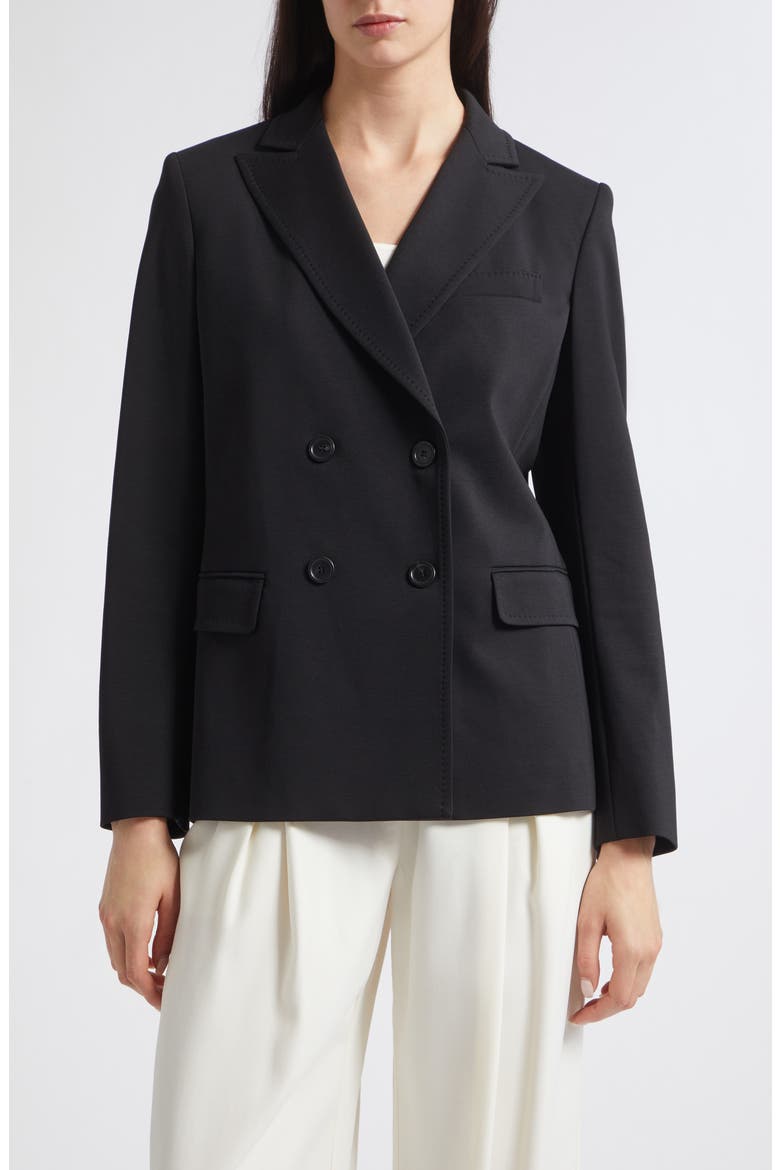 Colibri Double Breasted Jersey Blazer, Main, color, BLACK