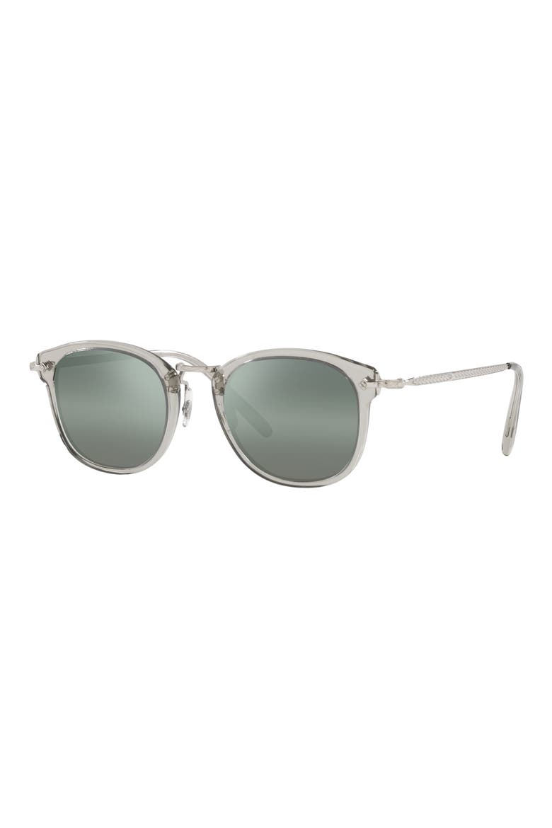 49mm Small Round Sunglasses, Alternate, color, BLACK DIAMOND / STEAL GRADIENT