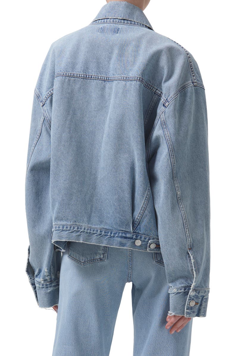 AGOLDE Martika Frayed Oversize Denim Jacket, Alternate, color,