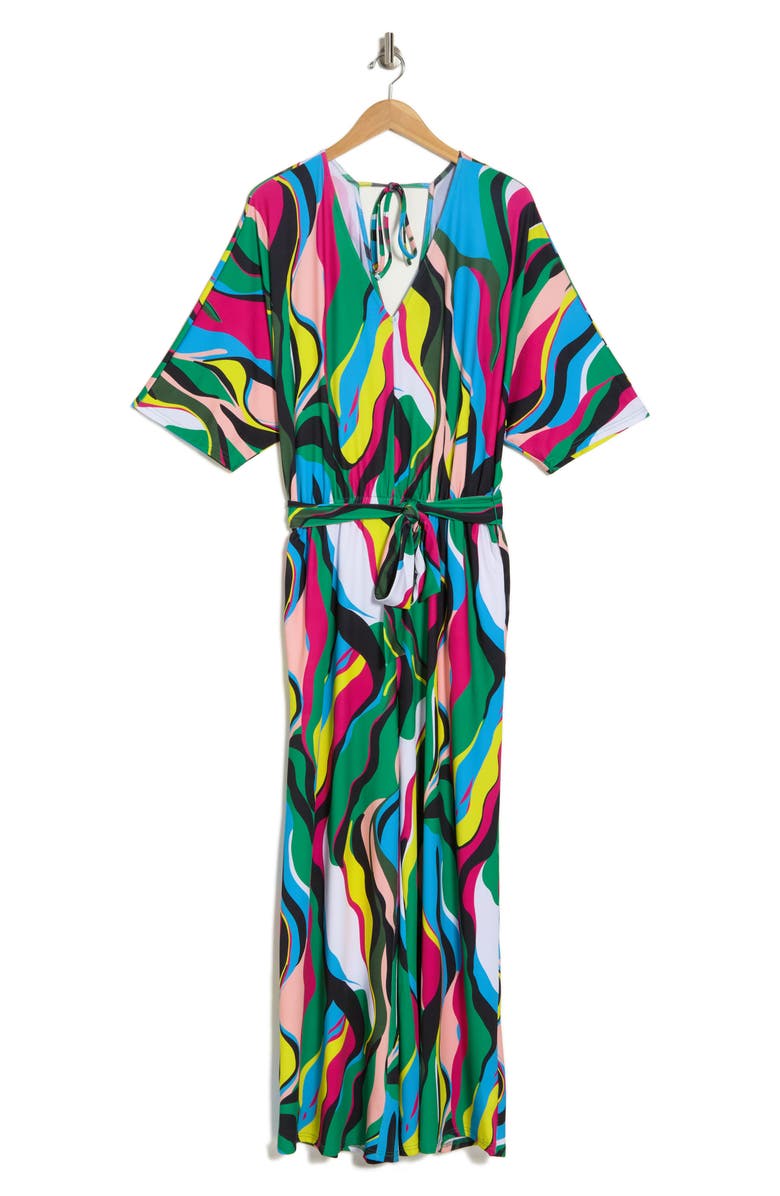 BY DESIGN Balthazar Short Sleeve Jumpsuit, Alternate, color, Print As Sample