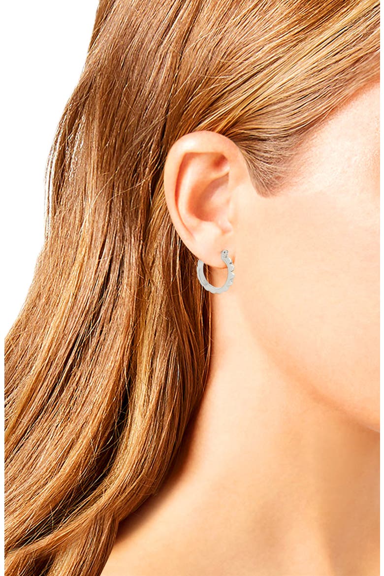 Small Studded Hoop Earrimgs, Alternate, color, RHODIUM