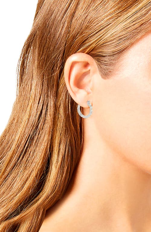 Shop Allsaints Small Studded Hoop Earrimgs In Rhodium