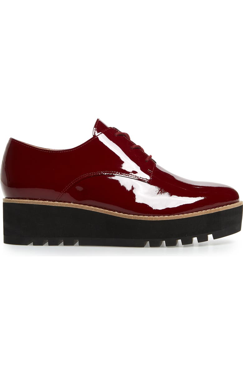 Eileen Fisher Eddy Derby, Alternate, color, Burgundy Patent Leather