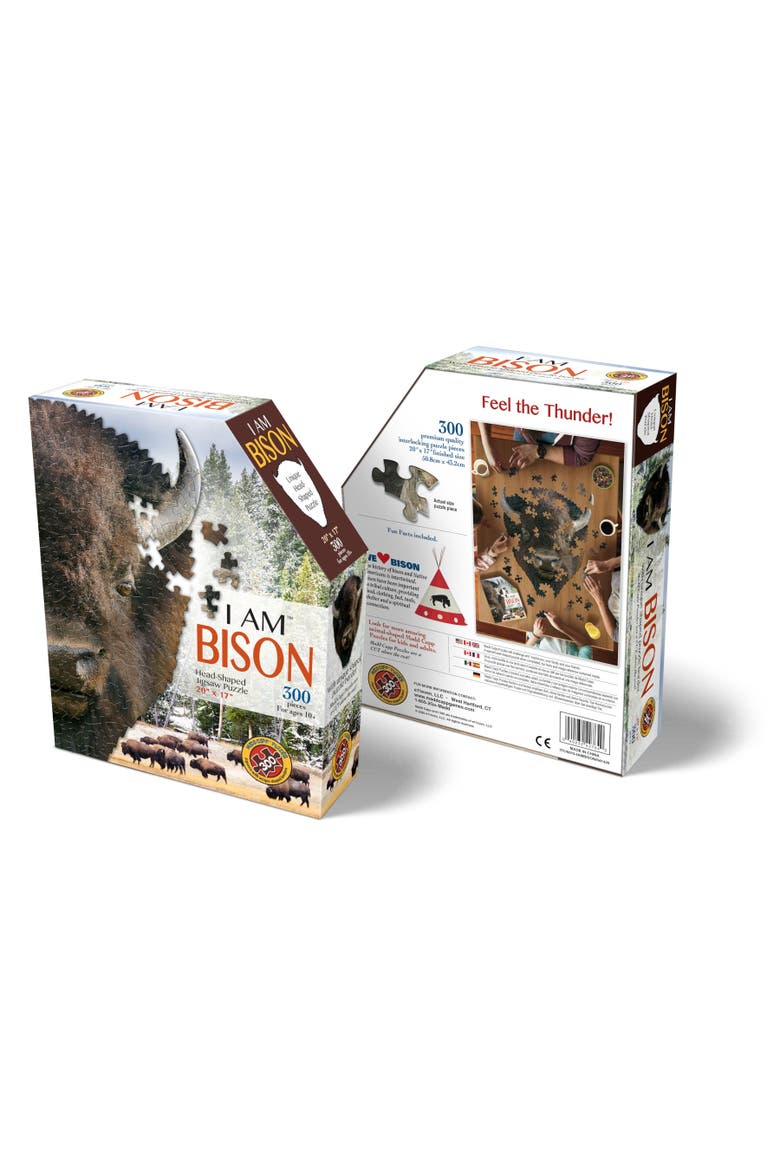 I Am Bison 300 Pieces Animal Shaped Jigsaw Puzzle, Alternate, color, Multicolored