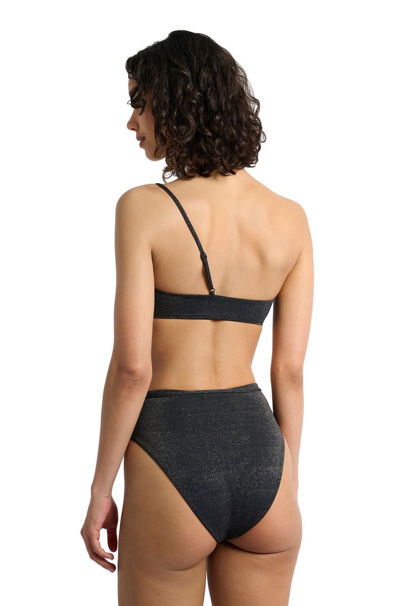 Onia Shimmer Alaia Bikini Top, Alternate, color, Black