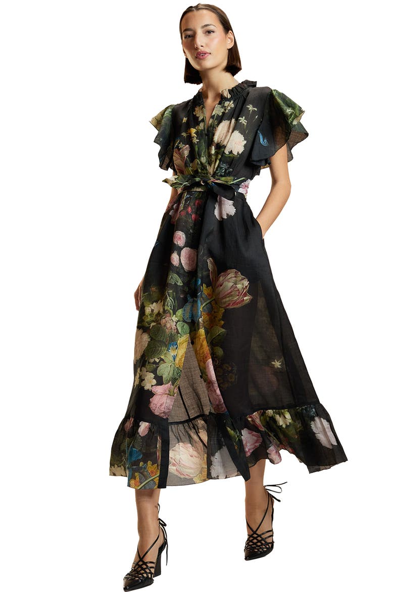 Ramie Kaftan, Main, color, Black