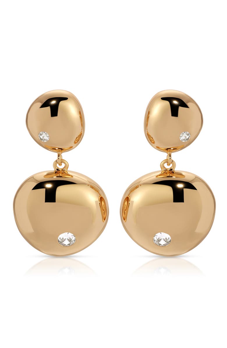 Ettika Polished Pebble Drop Earrings, Main, color, Gold