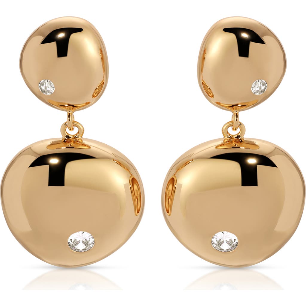 Ettika Polished Double Pebble Drop Earrings