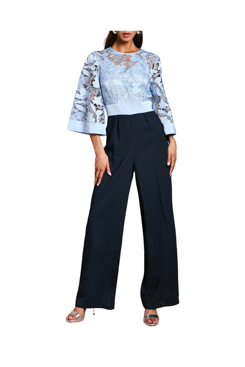 Lace Detail Jumpsuit, Main, color, Navy