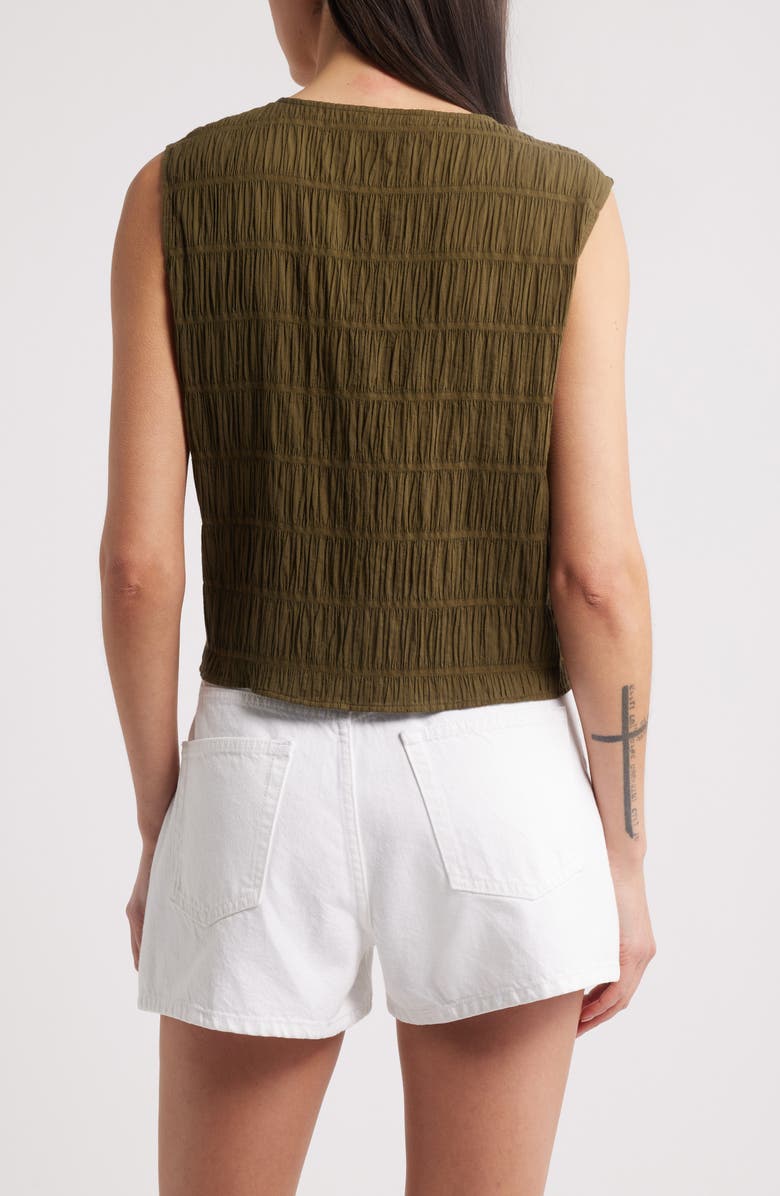 FRAME The Smocked Button & Loop Tank, Alternate, color, Juniper