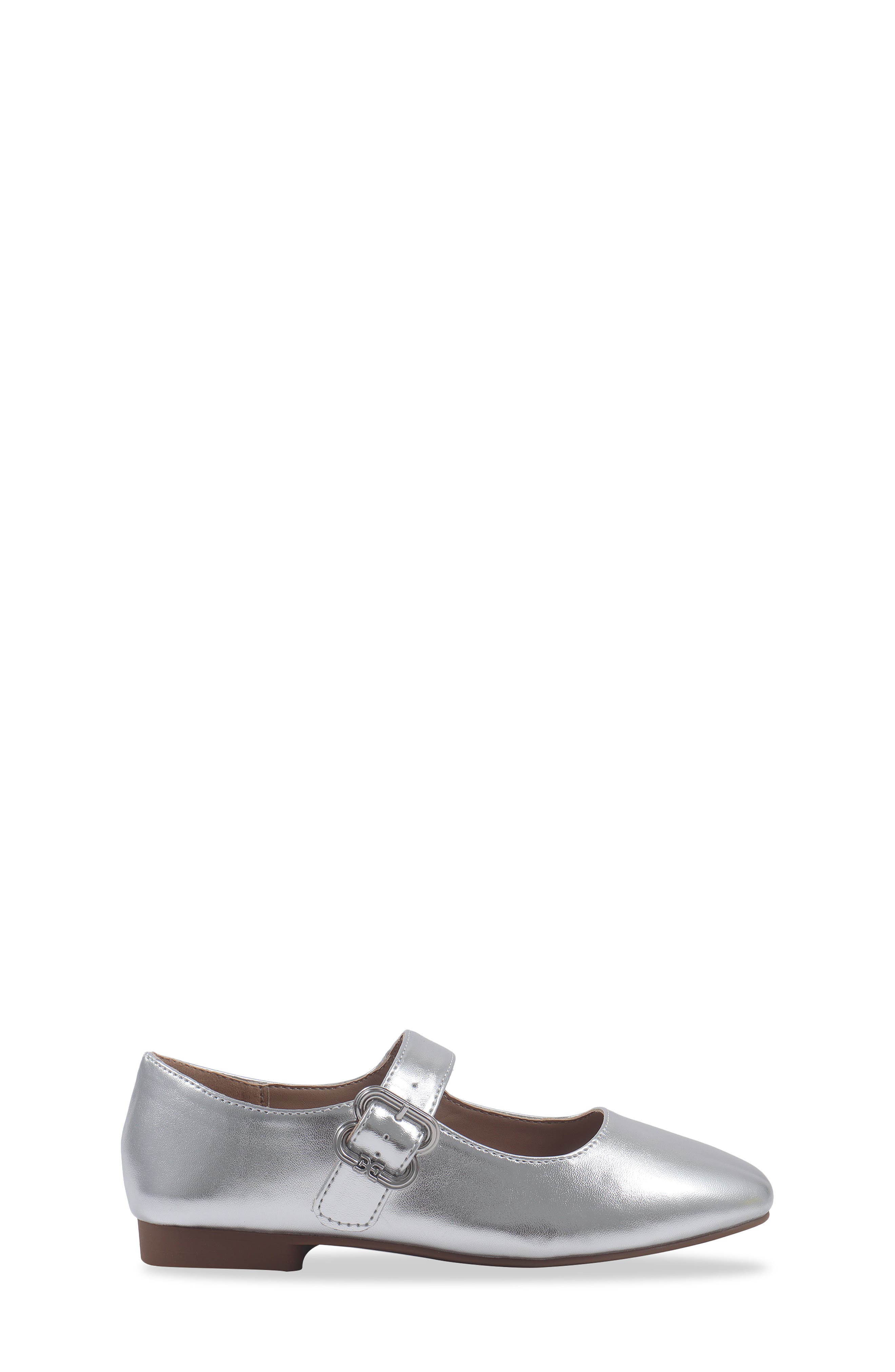 Kids' Maeve Michaela Mary Jane Flat, Alternate, color, SILVER