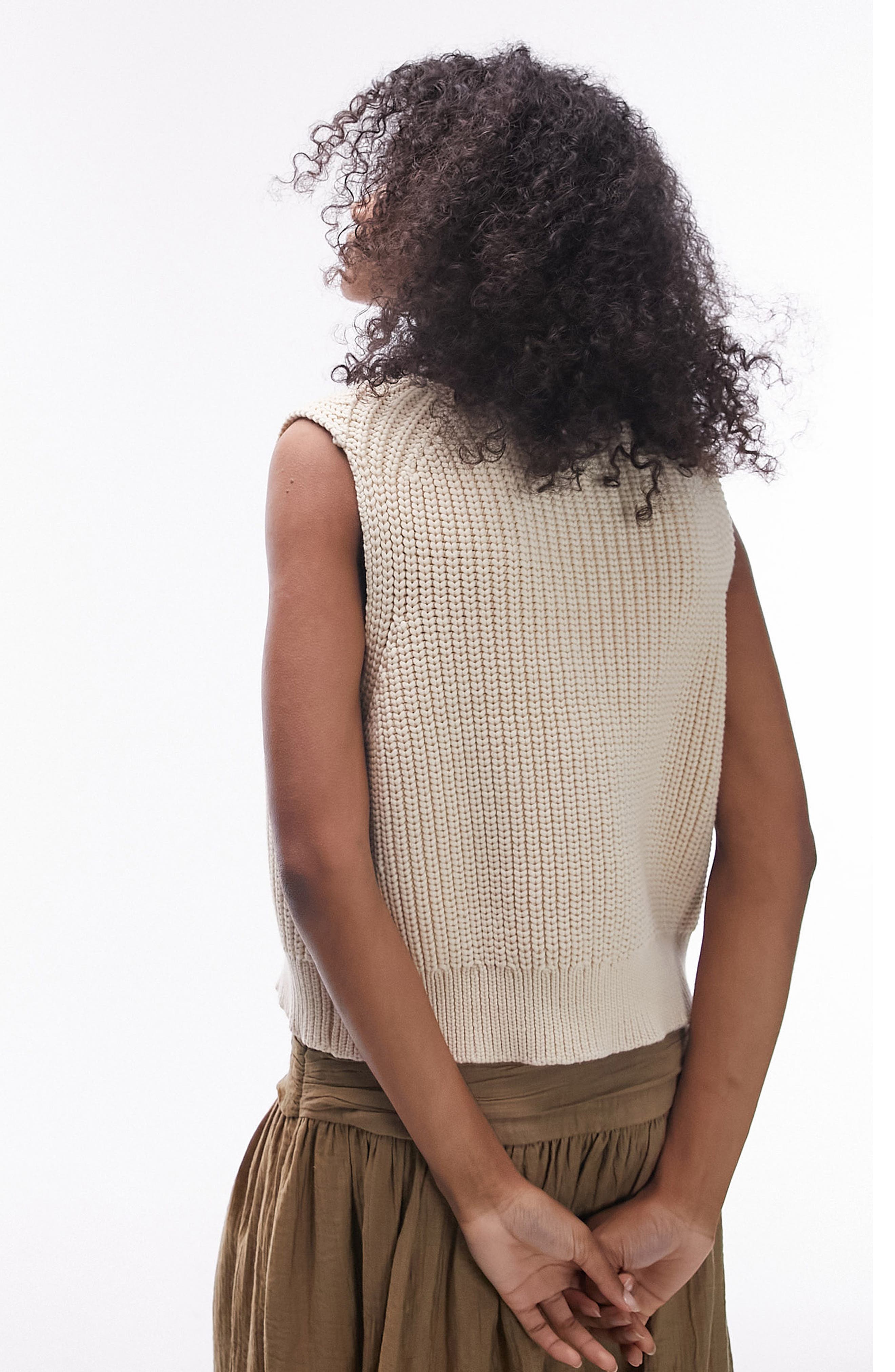 Cotton Blend Sweater Vest - image 2