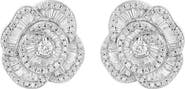 EFFY 14K White Gold Diamond Floral Cluster Earrings