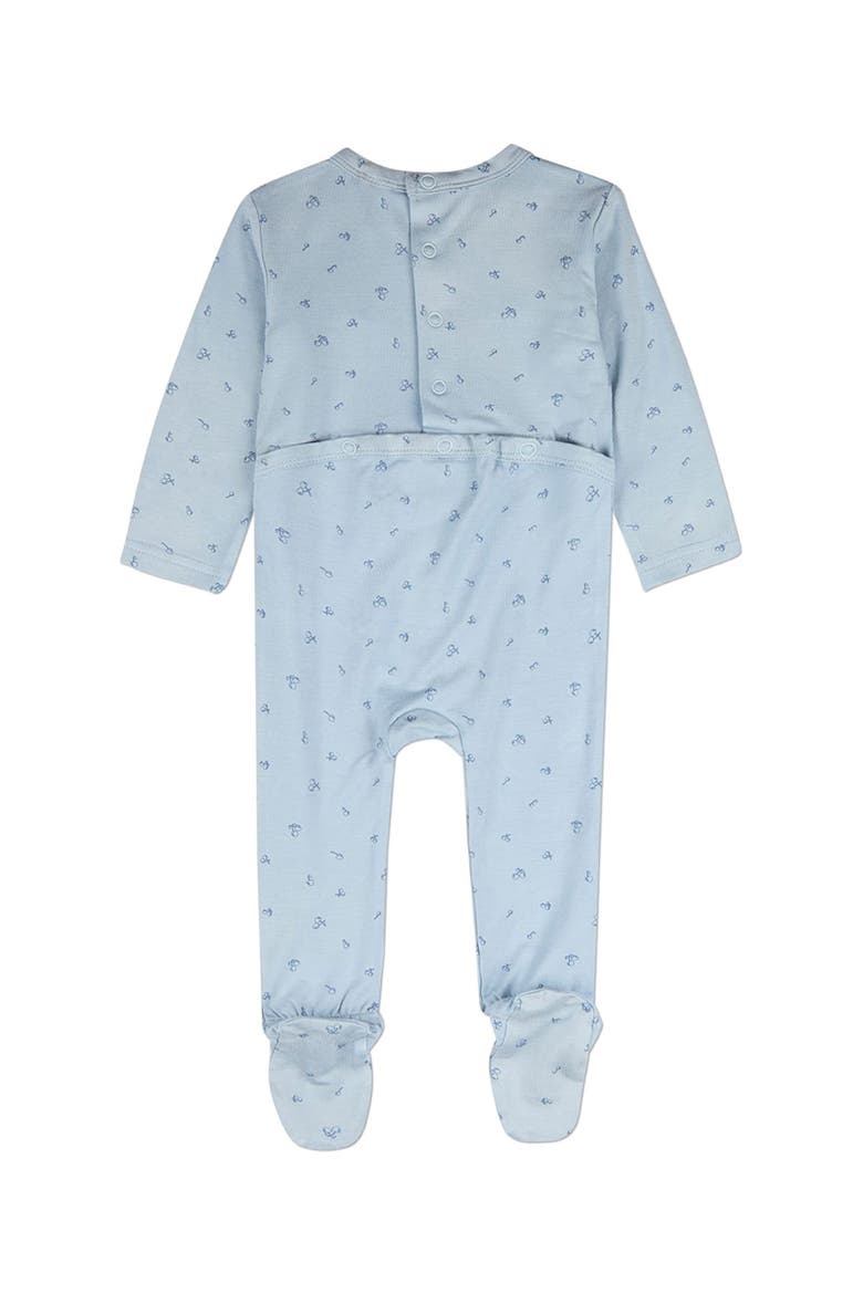 Baby Delightful Cherries Back-Snap Footie, Alternate, color, Blue