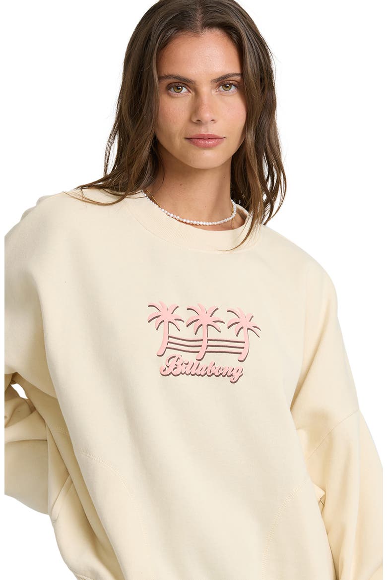 Bikini Mode Palm Sweatshirt, Alternate, color, WHITE CAP