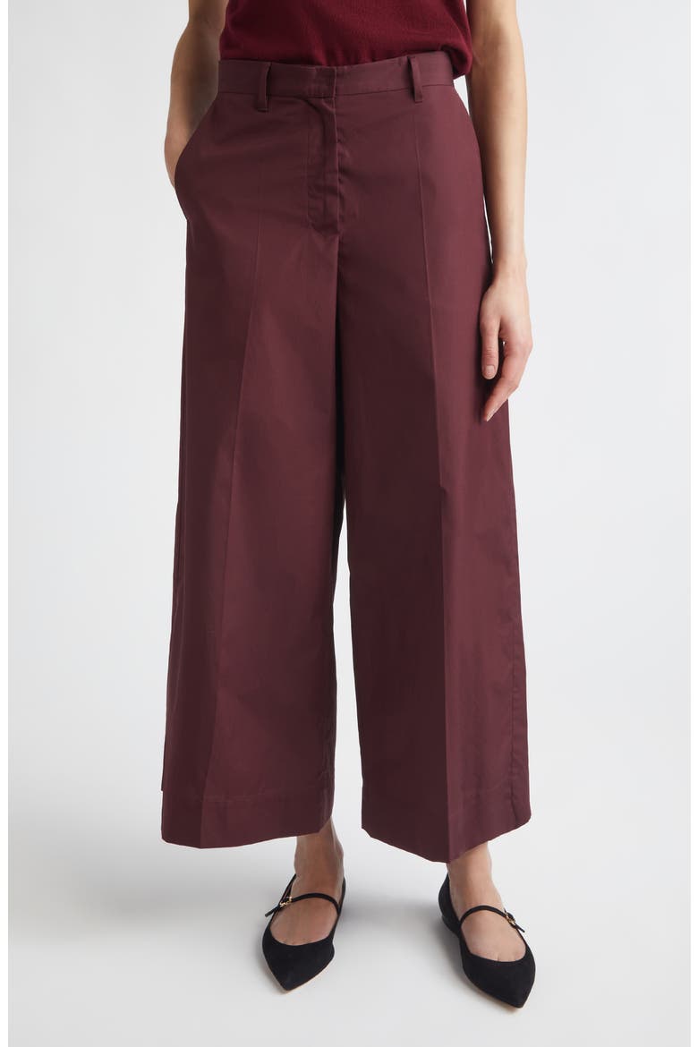 Epoca Crop Wide Leg Pants, Main, color, DARK RED