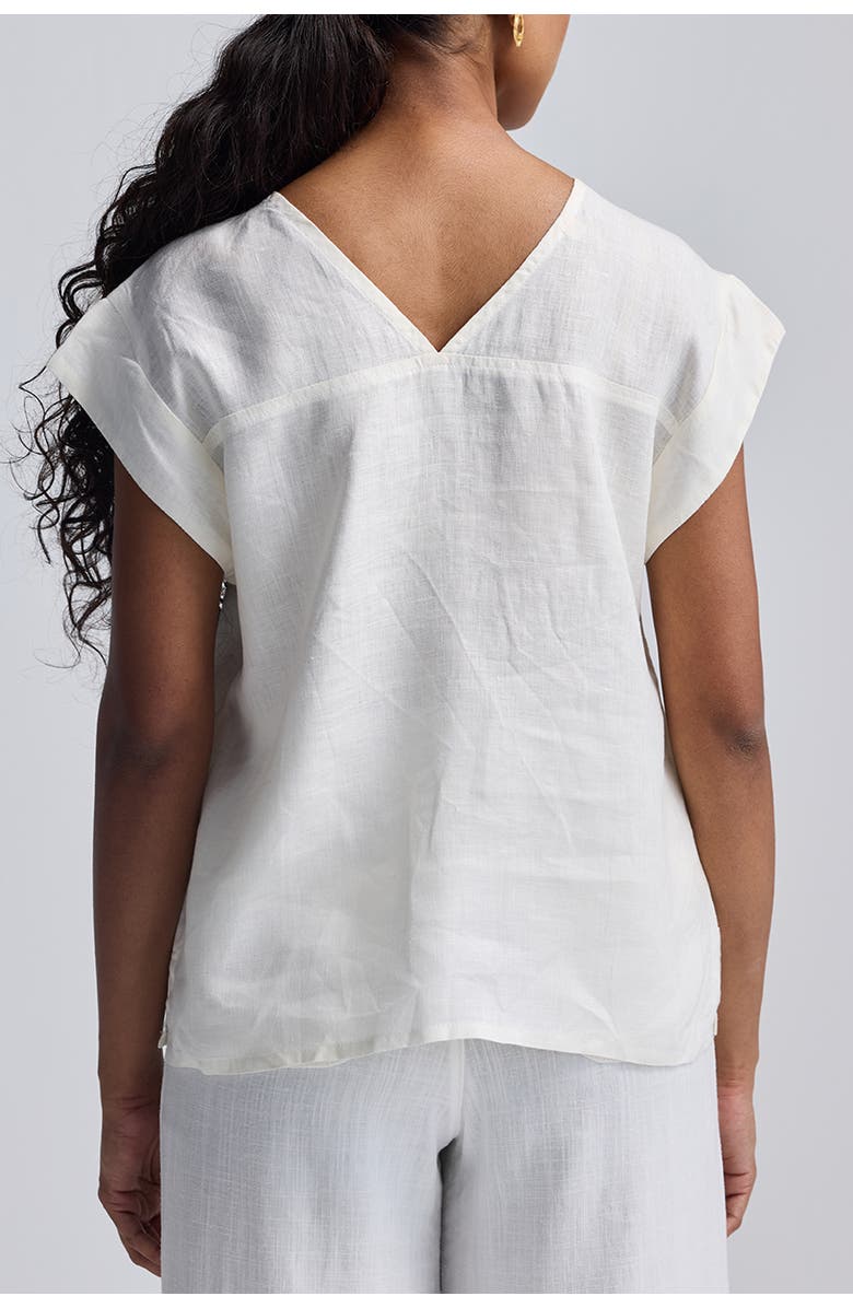 Reistor Boxy Top with Embroidered Lace Detail, Alternate, color, Shell Off-White