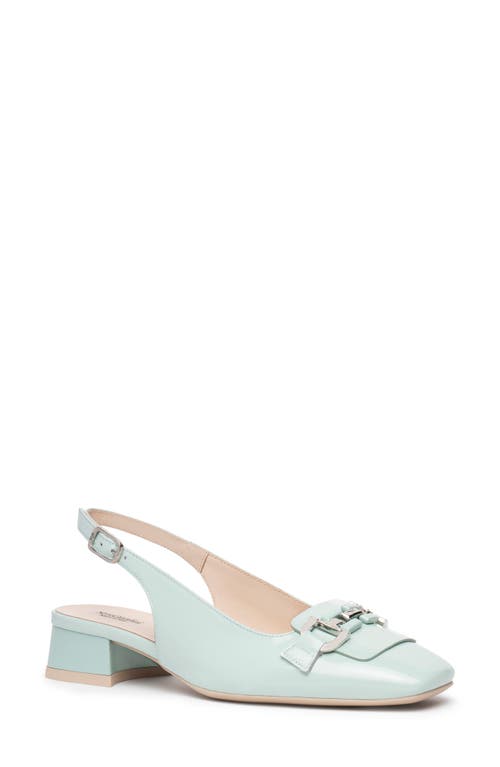 Nerogiardini Patent Leather Horsebit Slingback Pumps In Mint