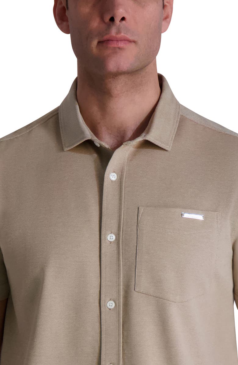 KARL LAGERFELD PARIS Oxford Knit Short Sleeve Shirt, Alternate, color, 