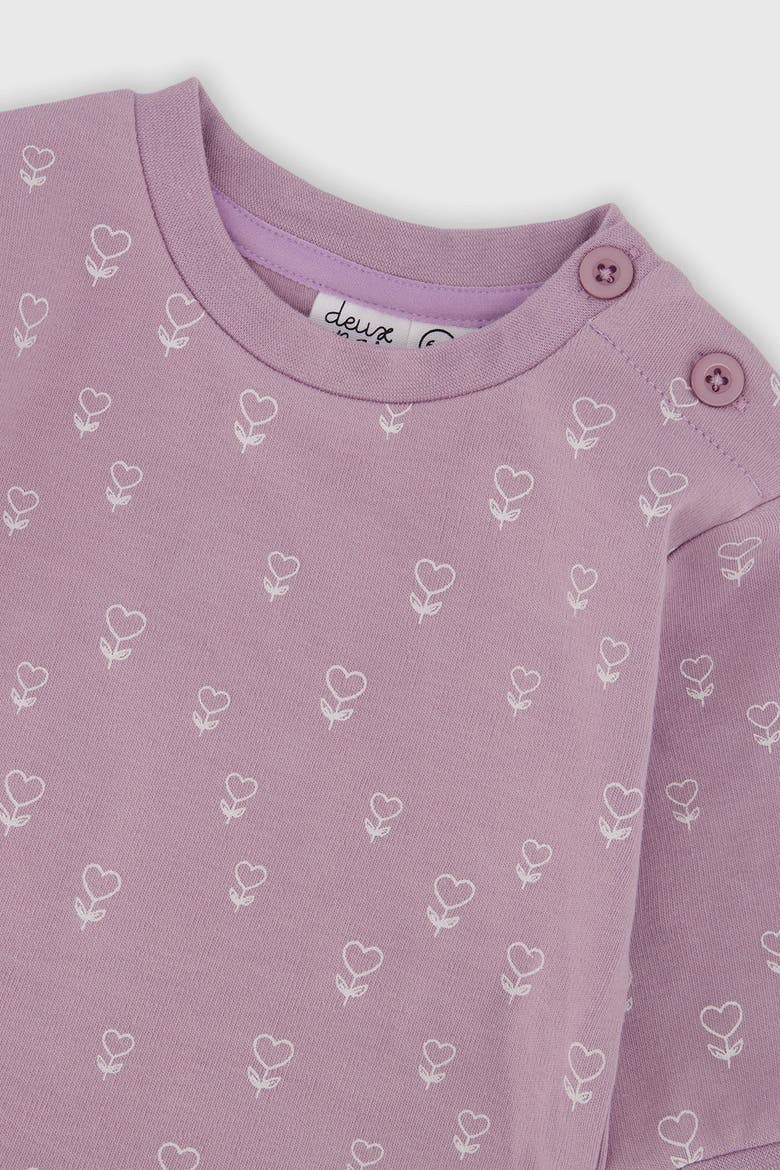 Organic Cotton Floral Soft Cozy Pants and Long Sleeve Top Set, Alternate, color, Purple Floral Print