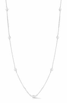 GLAZE JEWELRY 4mm Cultured Pearl Station Chain Necklace