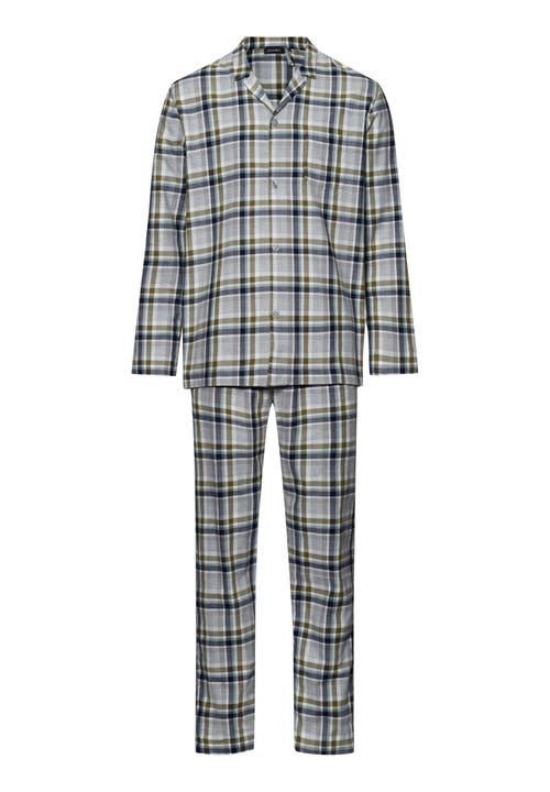 Hanro Cozy Comfort Recycled Cotton Flannel Pajama Set in Wintry Check 