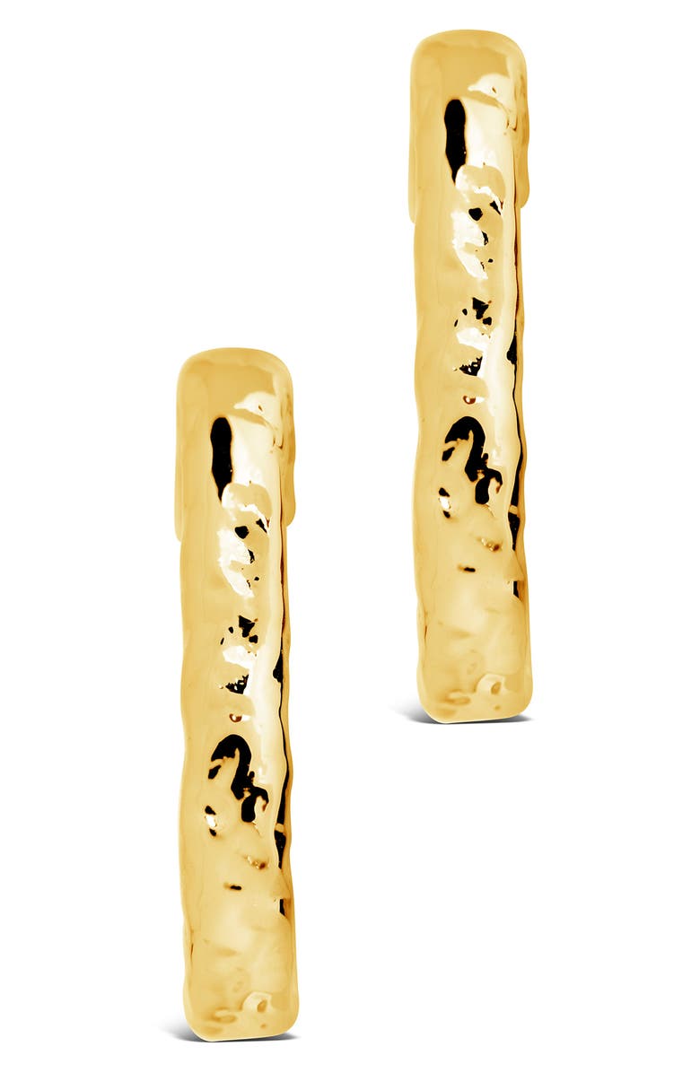 Sterling Forever Veronica Textured Hoop Earrings, Main, color, Gold