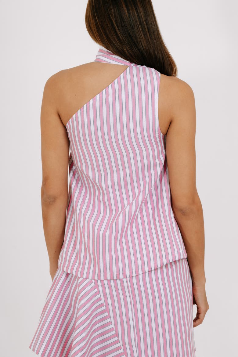 Cloud Top, Alternate, color, White and Pink Stripes
