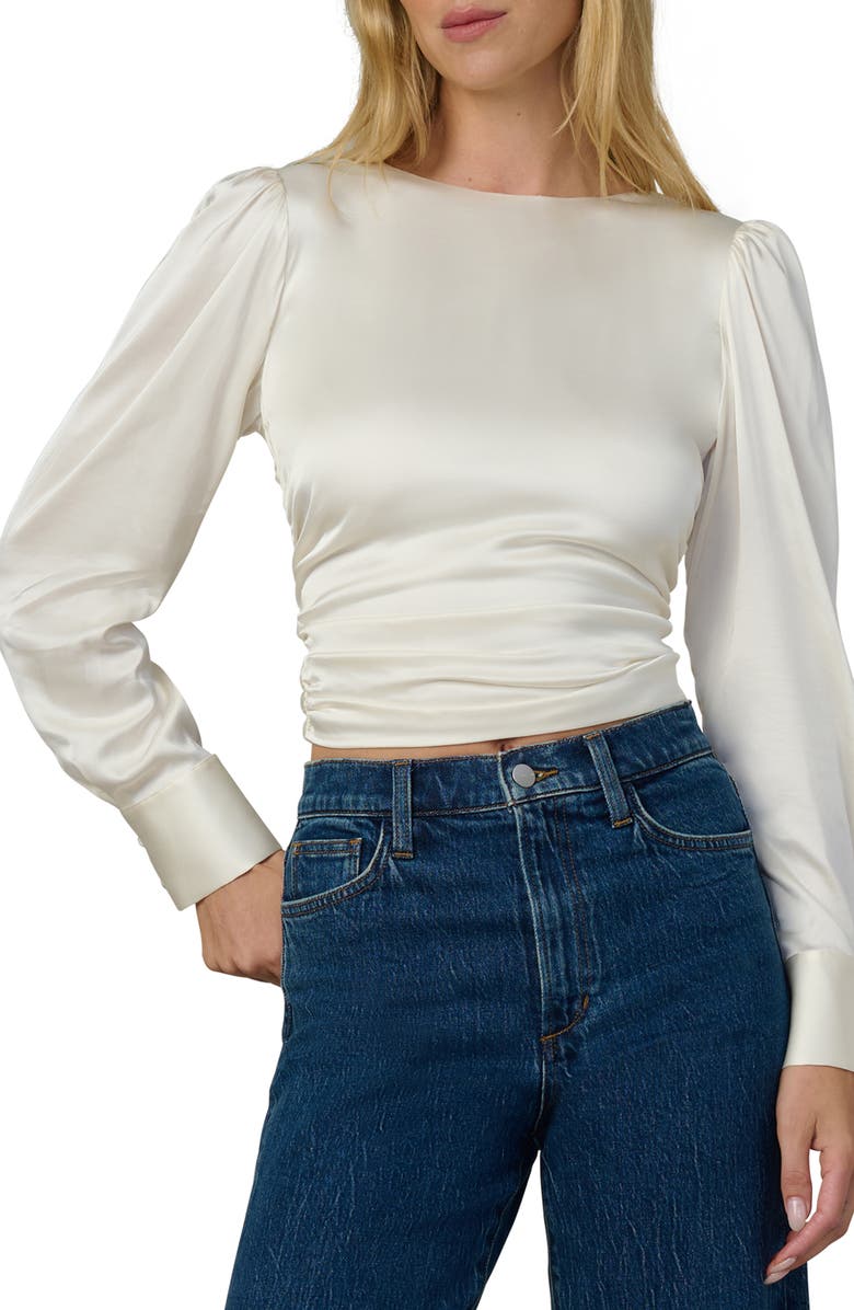 Joe's Jeans The Marie Tie Back Satin Top, Main, color, Ecru