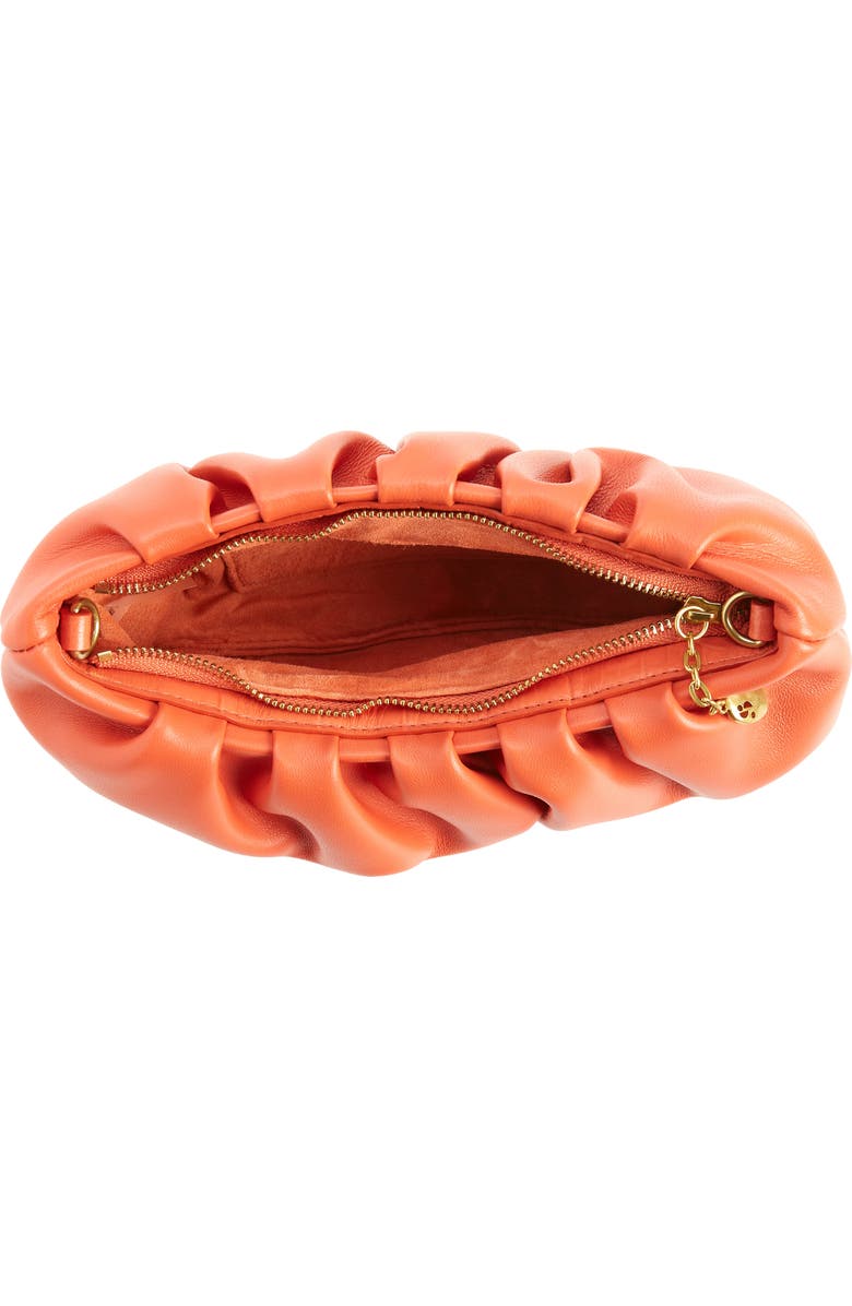 STAUD Bean Leather Clutch, Alternate, color, Blood Orange