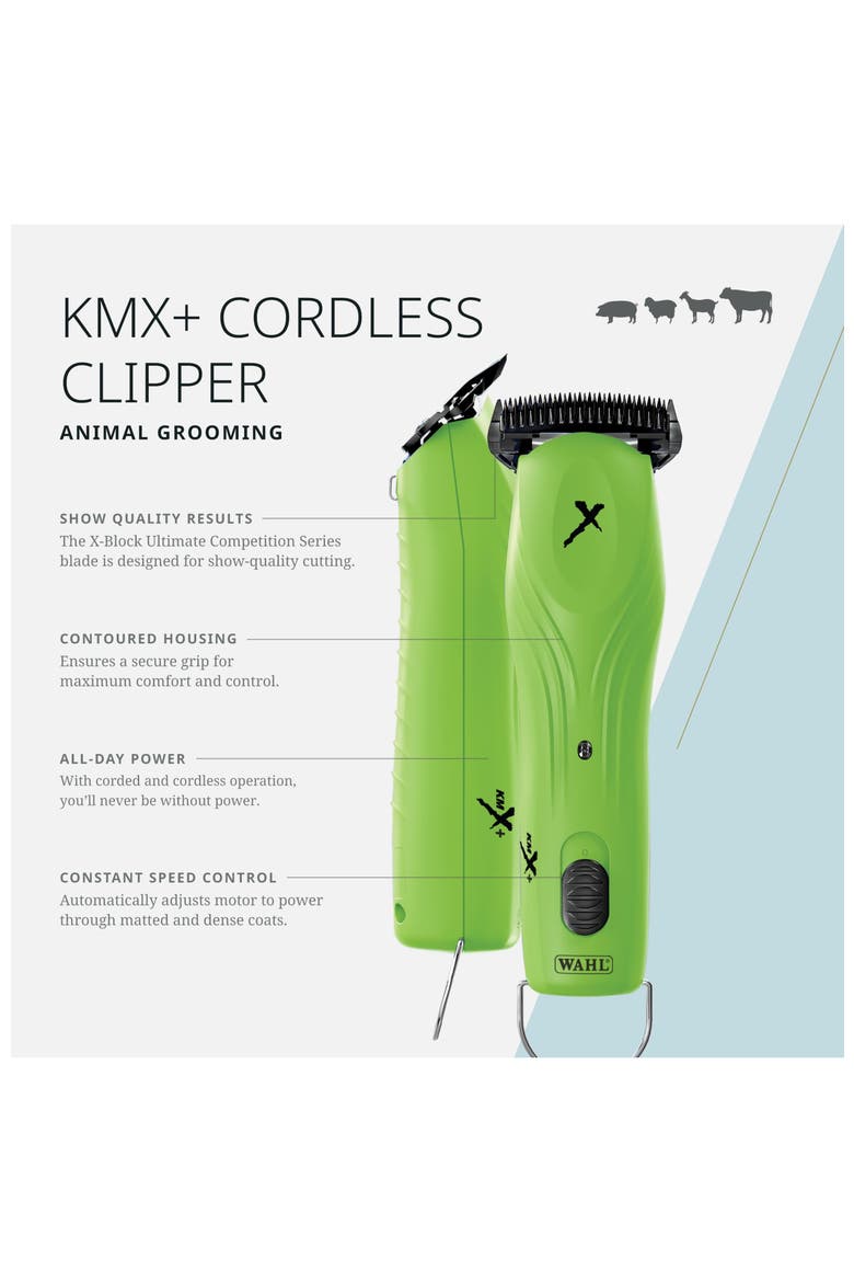Corded and Cordless Animal Grooming Clipper for Fitting and Show Preparation, Alternate, color, Green