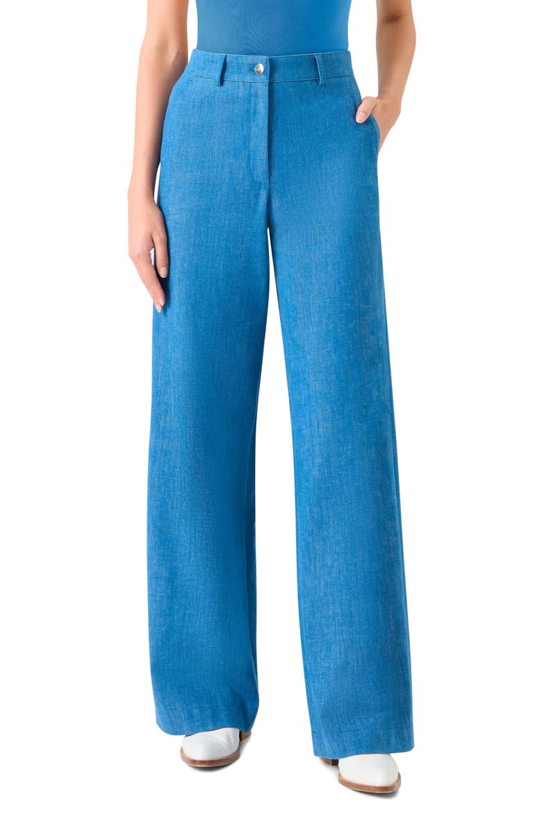 Akris Finnian High Waist Wide Leg Jeans, Main, color, Twilight